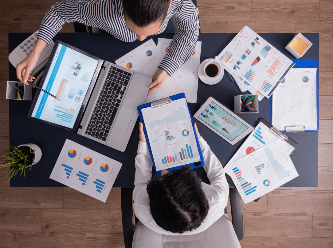 Marketers exploring 2025 data-driven marketing trends using AI tools, predictive analytics, and real-time data dashboards to optimize campaigns.
