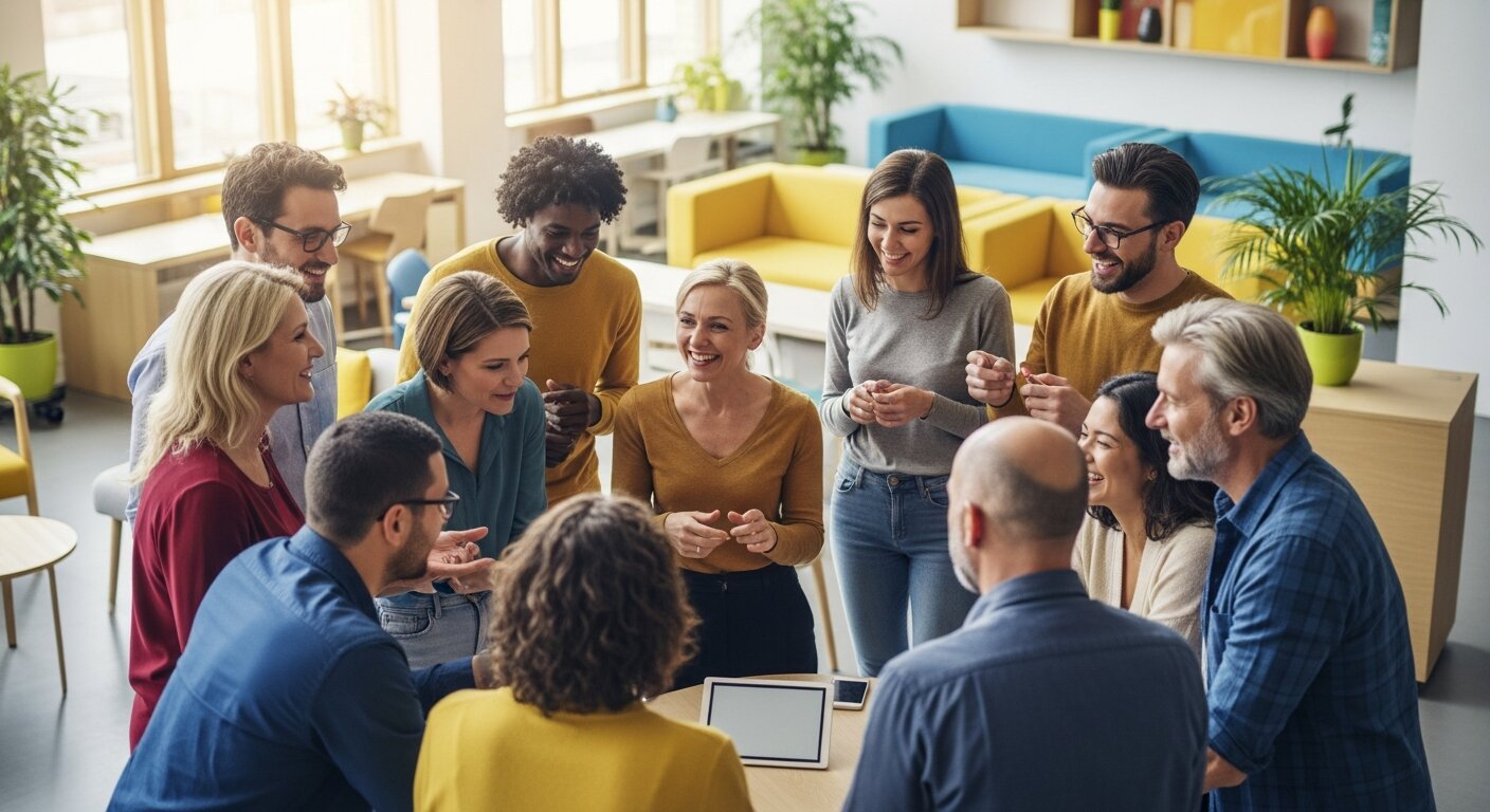 People connecting and building a community together.