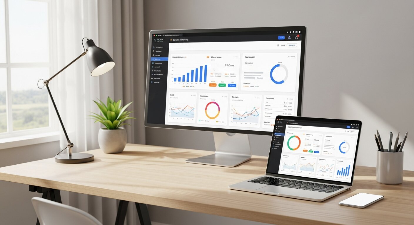 Digital marketing analytics showing campaign performance metrics