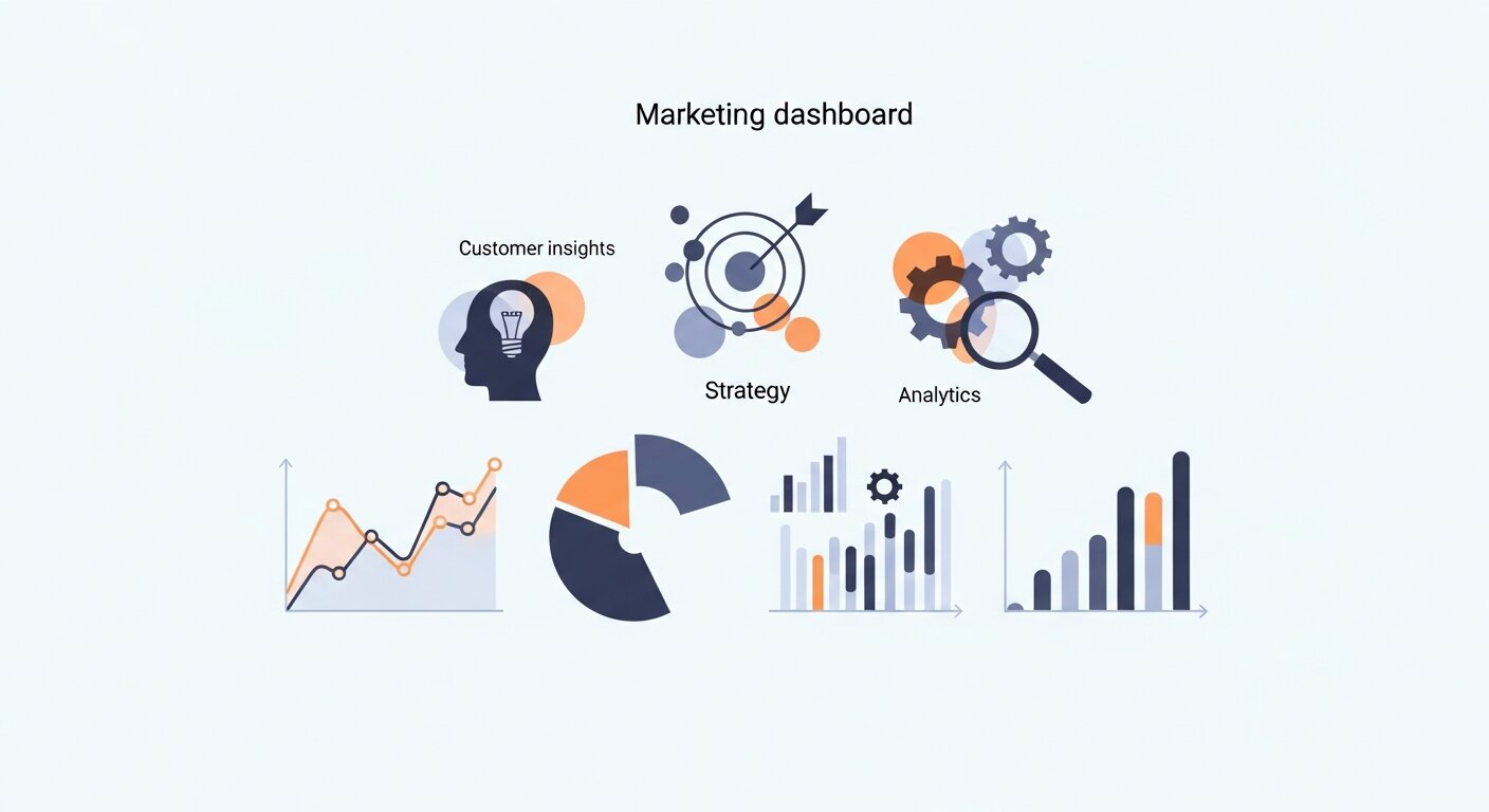 Data-driven marketing fundamentals illustration.
