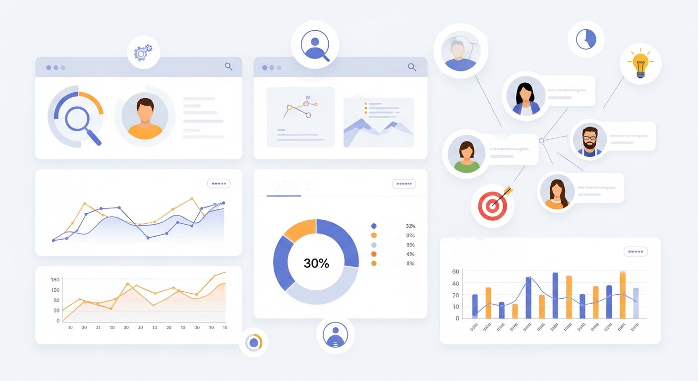 Data-driven marketing analytics illustration.